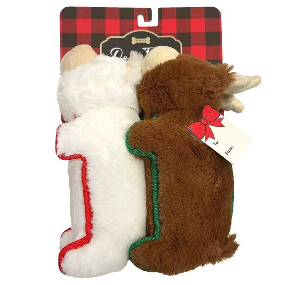 Dog Toys 2-Pack Llama & Deer Plush Chew Set for Small/Medium Dogs - Picture 1 of 2